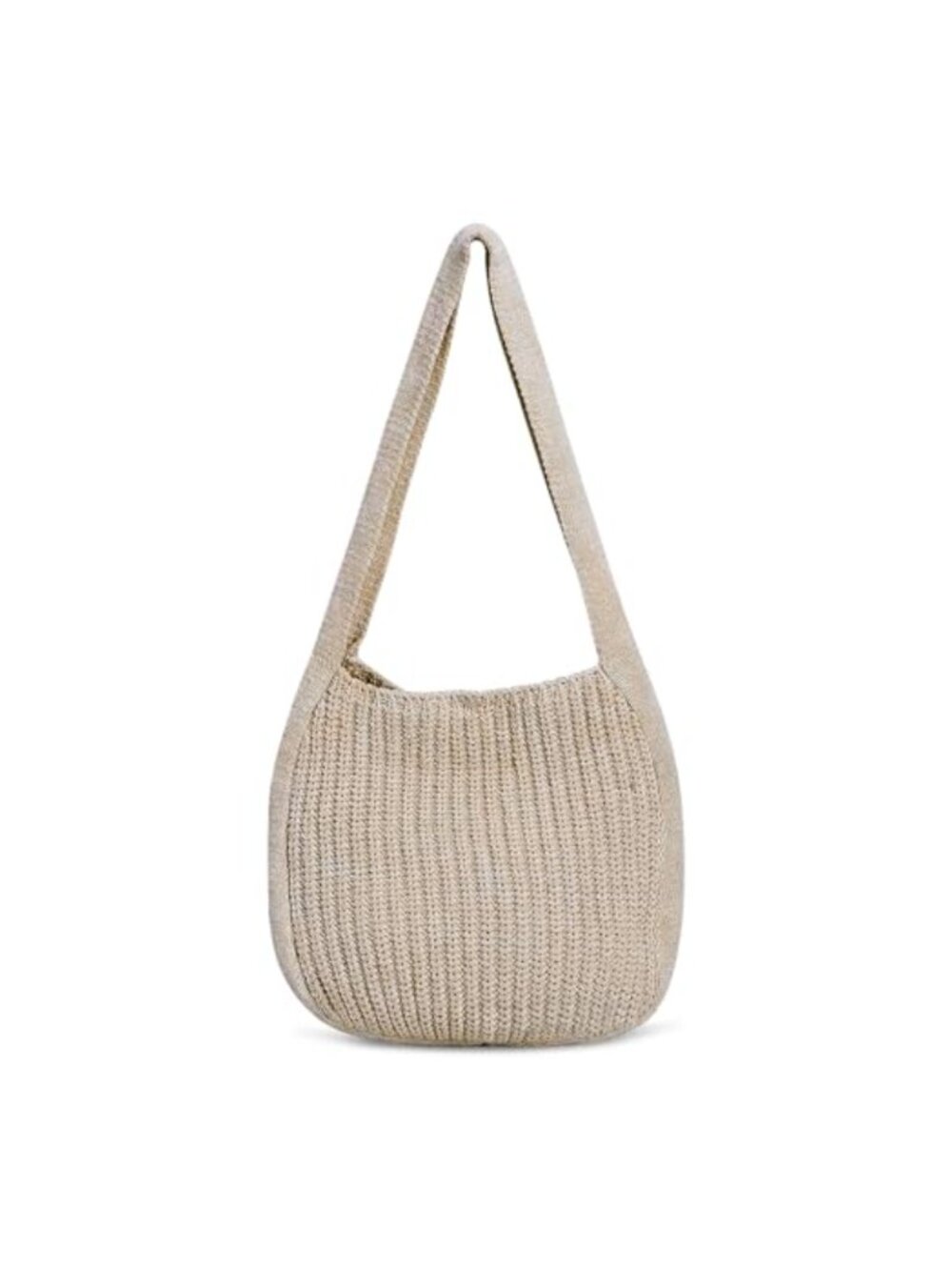 Knitted Tote Bag Crochet Shoulder Bag Large Beach Bag Boho Snap